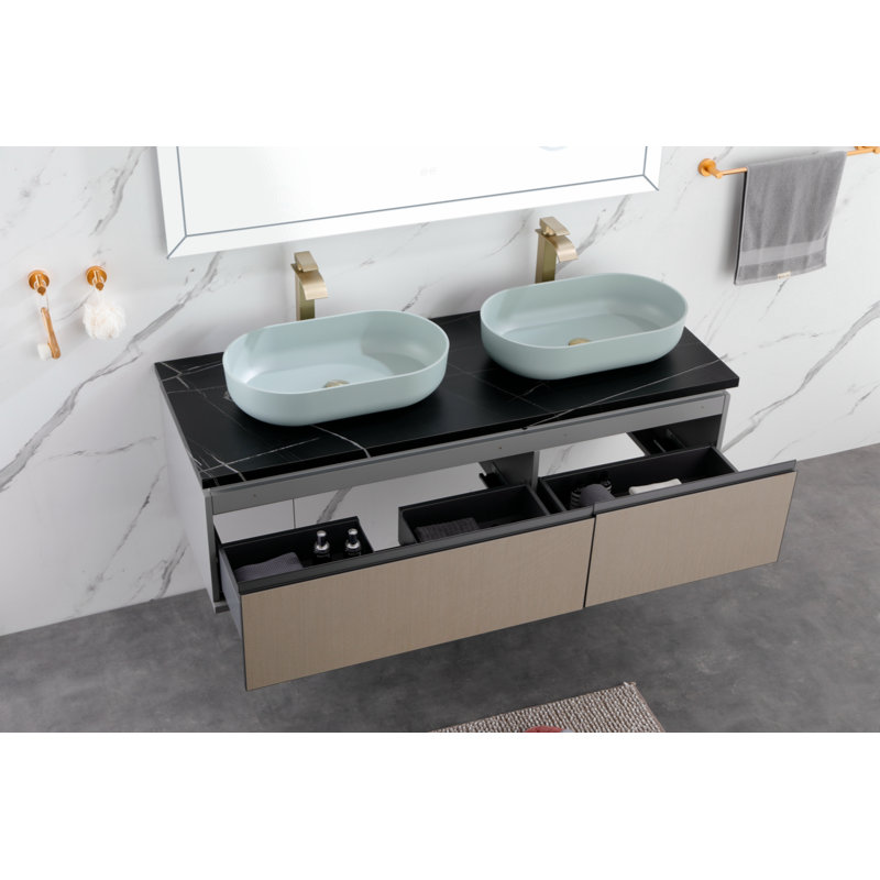 Wenty 24"x14" Oval Green ABS Bathroom Vessel Sink