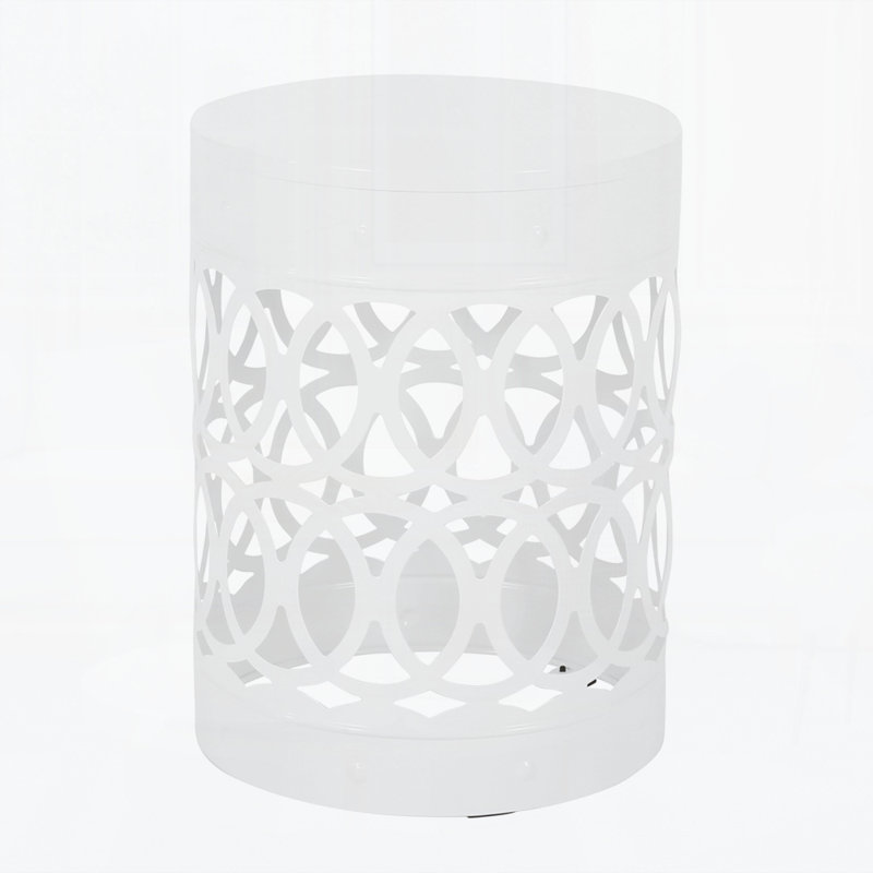 Outdoor Metal Side Table, White