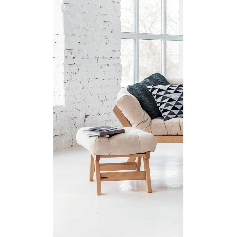 Donner 55cm Wide No Pattern Ottoman, Beige