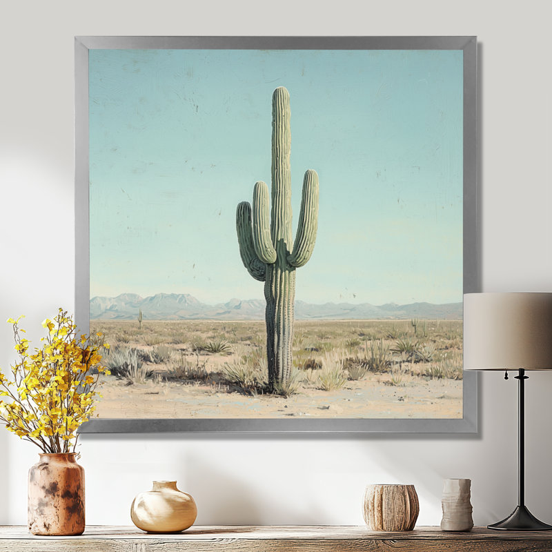 Cactus Saguaro et le ciel du désert I - art mural cactus, H 16 po x l 16 po, Reproduction encadrée d'une seule photo