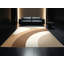 Tapis moelleux moelleux à motif géométrique minimaliste brun et beige-720493580