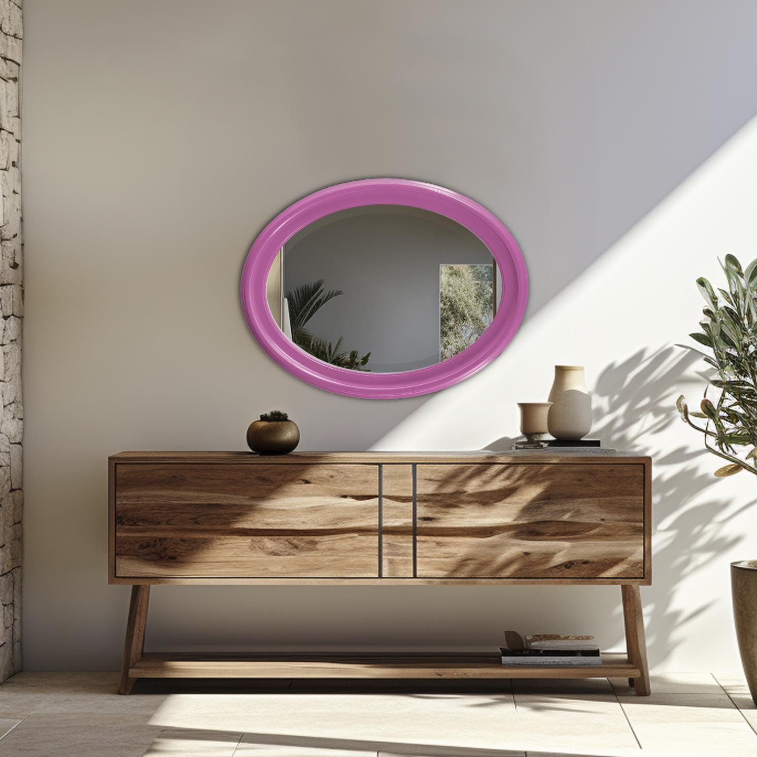 Borna 25" Mirror, Hot Pink