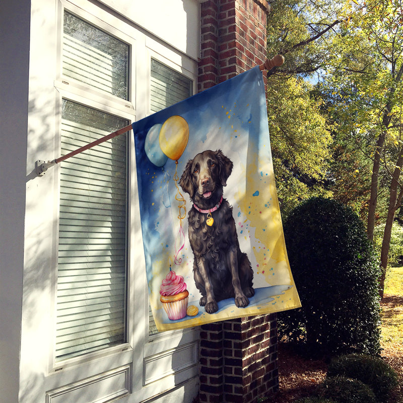 Drapeau «Happy Birthday House», Retriever à poil frisé
