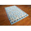 Petit tapis décoratif 3 x 5 po, tapis en laine noué à la main, tapis géométrique crème bleu clair, tapis de labyrinthe scandinave texturé moderne de style indien de luxe