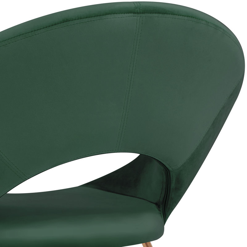 Fauteuil d'appoint contemporain en velours avec dossier ouvert Crivello, Vert foncé