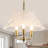 15 Inch 3-Light Modern Glass Chandelier With Water Ripple Glass Shade, Rustic Farmhouse Round Drum Pendant For Kitchen Island