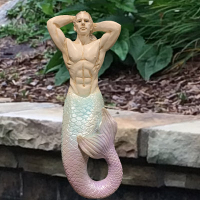 Life's a Beach Animals Fantasy & Sci-Fi Greek & Roman Tropical Weather Resistant UV Resistant Stone Fiberstone Resin Garden Statue