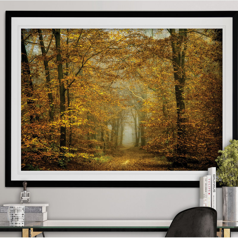 « prompt automne leaves », reproduction de peinture à l’acrylique encadrée, Noir, H 30 po x l 40 po x P 1,5 po