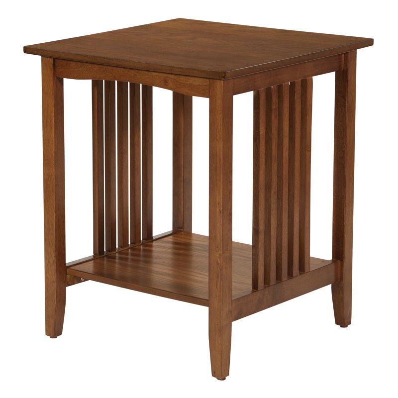 Wenger Solid Wood End Table, 24.25" H x 20.25" W x 20.25" D, Ash Brown