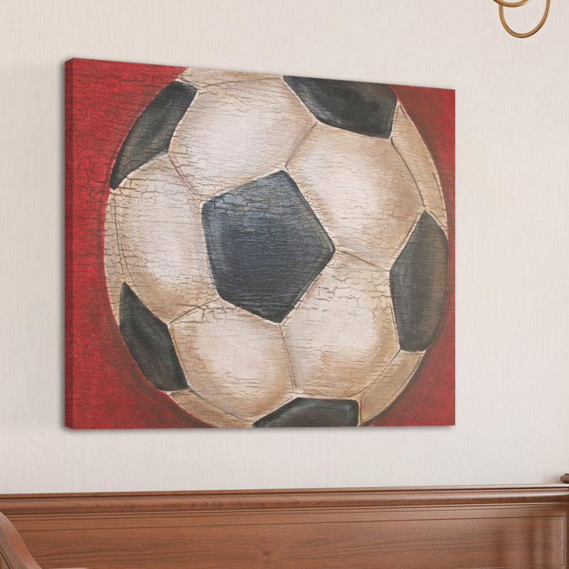 «Crackle Soccer Ball» par Reesa Qualia, reproduction sur toile tendue, H 30 po x l 36 po