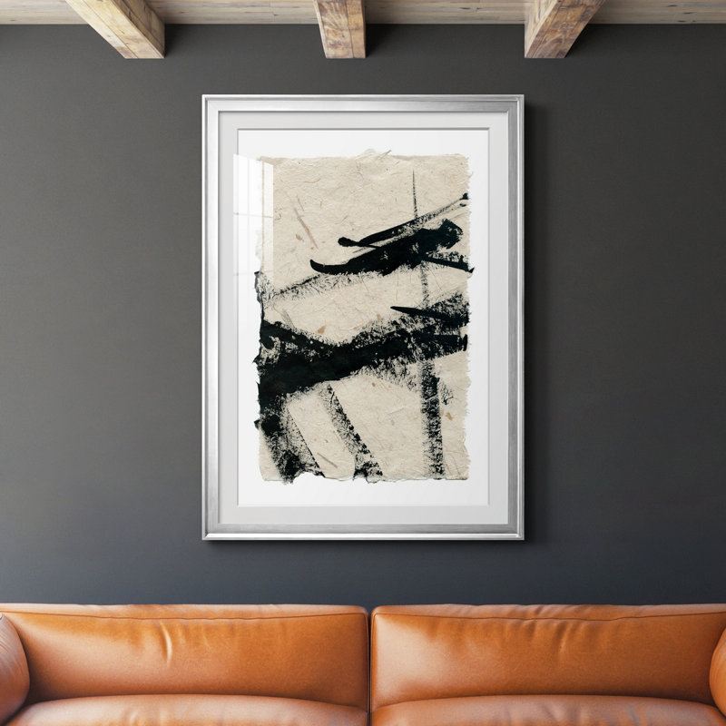«Lines Crossed II», peinture sur toile encadrée, Argent, H 30,5 po x l 42,5 po x P 1,5 po