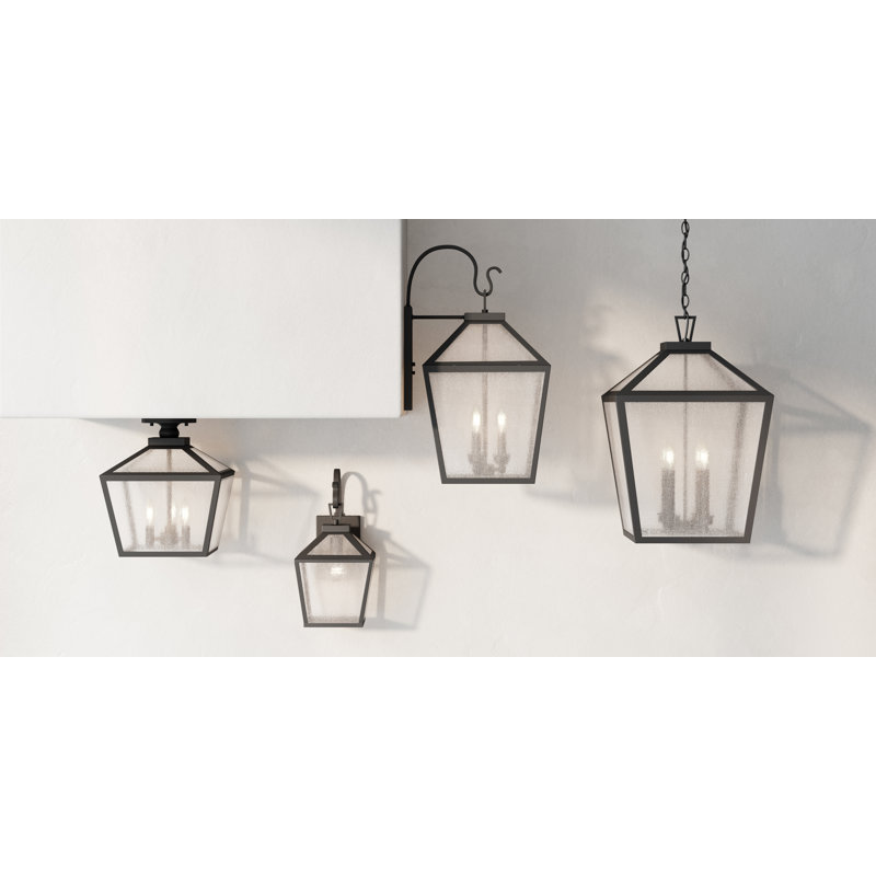 Lanterne suspendue d'extérieur 4 lumières Savstock House Woodstock en noir