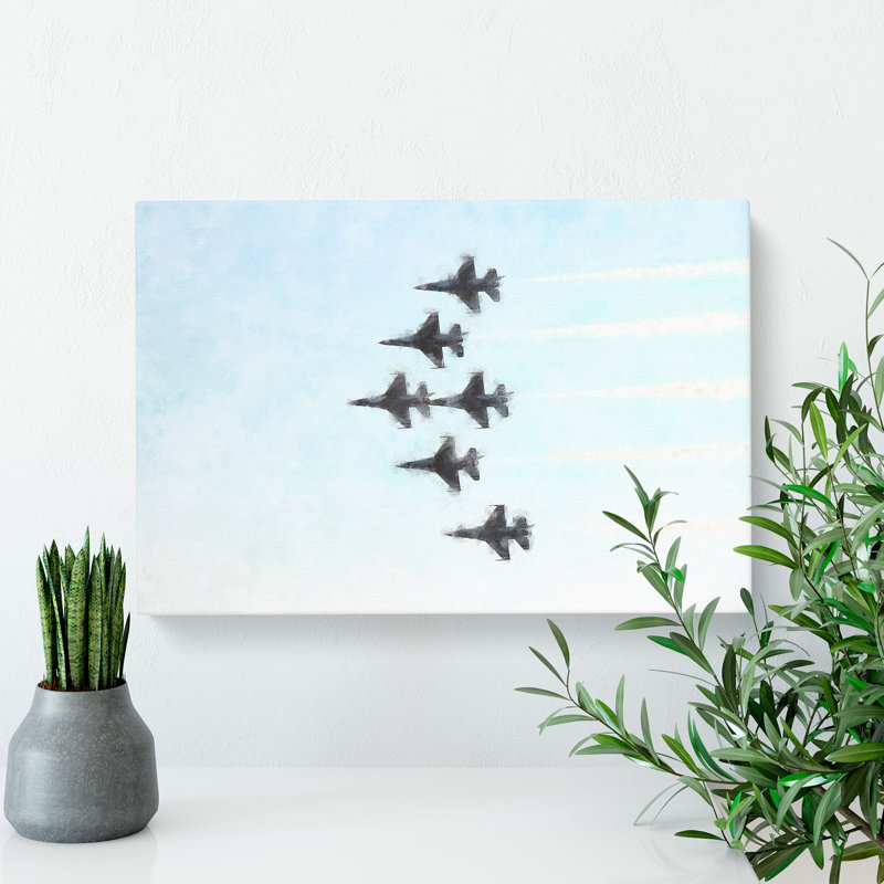 U.S. Air Force Thunderbird Jets - Wrapped Canvas, 60cm H x 91cm W x 3cm D