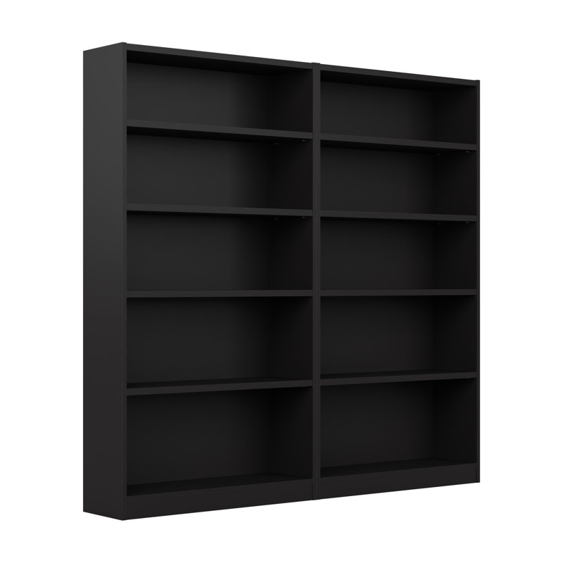 Doyno 71.46" H Manufactured Wood Standard Bookcase, Classic Black