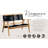 Balkene Home Kingsmen Loveseat Bench ,Mid Century Wooden Bench,Solid Wood Construction ,Warm Teak Tones
