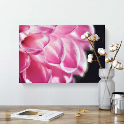Petals Of A Pink Dahlia - Wrapped Canvas