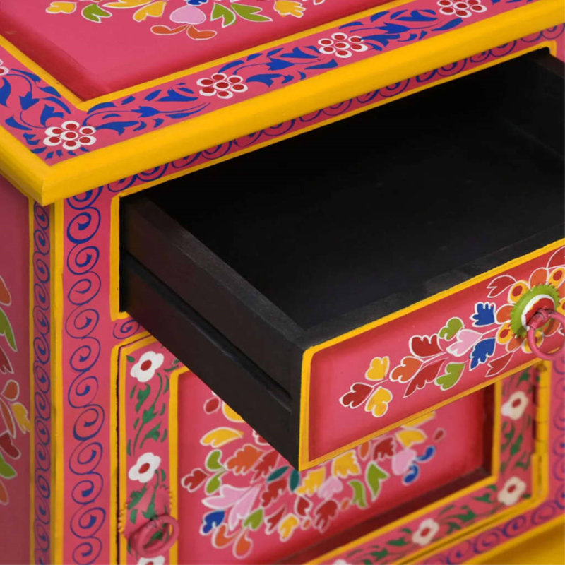 Francee 15.7'' W Wood Nightstand, Pink