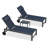Patio Rust-resistant Lounge Chair Set Of 3 With Side Table And Wheels And Pillows-1991475481