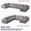 Canapé modulaire modulaire en L avec tissu velours côtelé sans assemblage requis-498278429