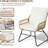 4-Piece Outdoor Conversation Set, All-Weather Rattan Patio Furniture with Glass Table & Cushions