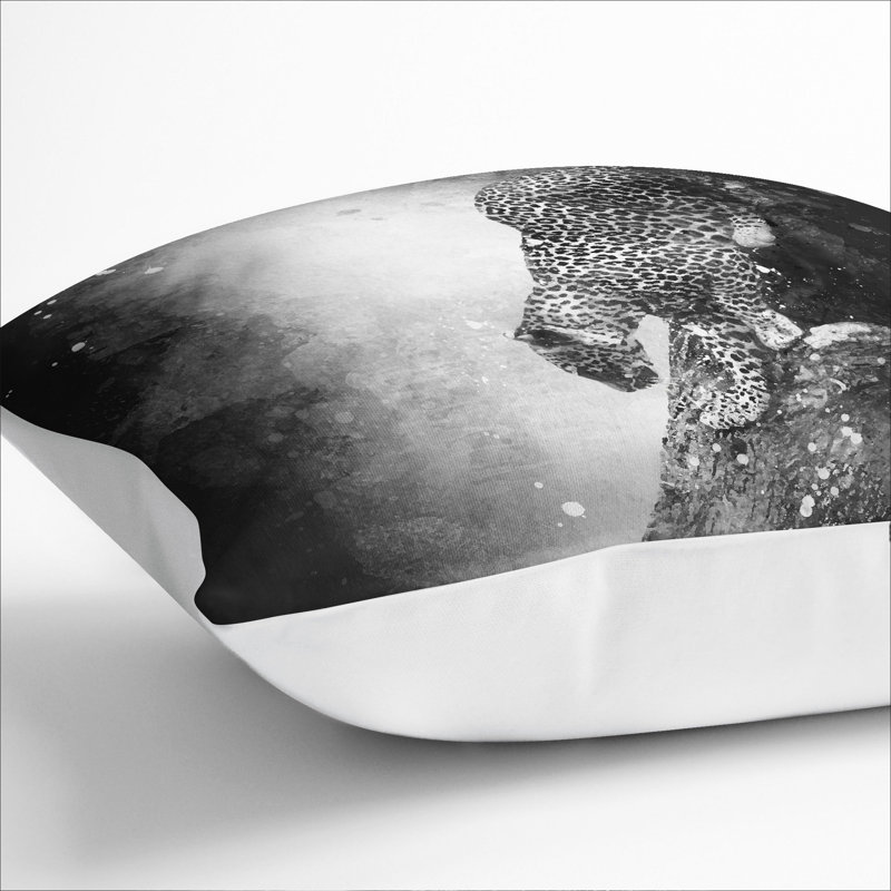 Leopard Vol.5 Paint Splash Square Throw Cushion, White, 40cm H x 40cm W x 15cm D