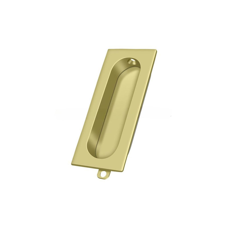Deltana FP222U3 Flush Pull, Rectangle, 3-1/8" x 1-3/8" x 1/2" in Polished Brass, Polished Brass