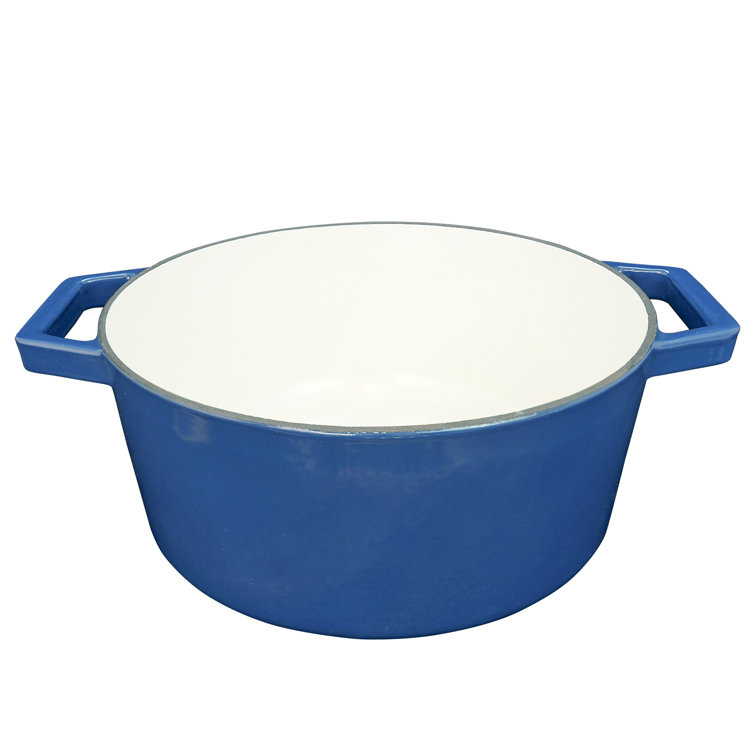 Lareina Enameled Cast Iron Dutch Oven with Lid and Dual Handles & Reviews