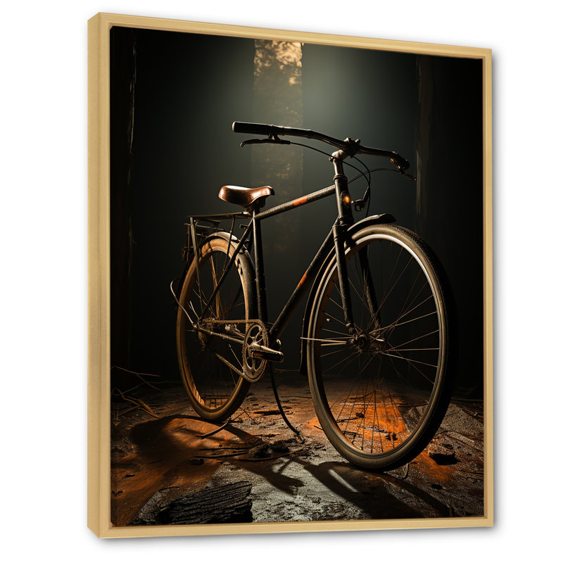 Bronze bronze sur toile, H 20 po x l 12 po x P 1 po, Cadre naturel flottant