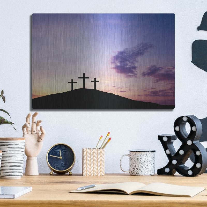 «Three Crosses» par Luxe Metal Portfolio, H 12 po x l 16 po