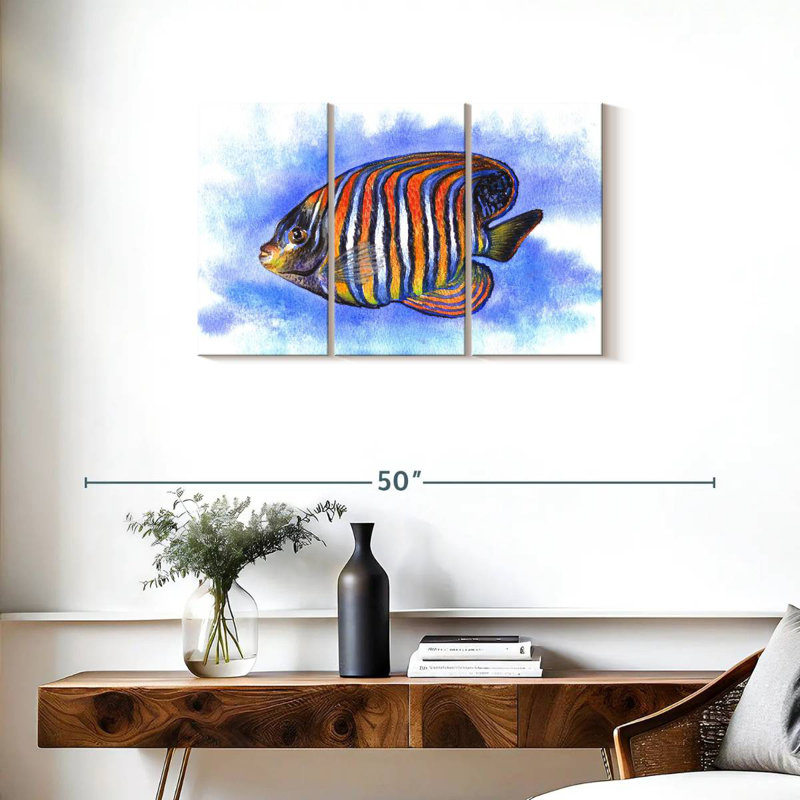 Aquarelle, poisson-ange royal, H 20 po x l 33 po