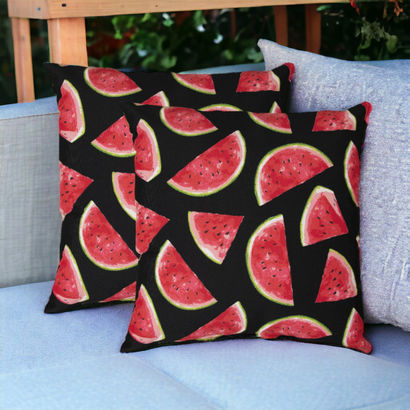 Coussin Watermelon, Rouge / Noir