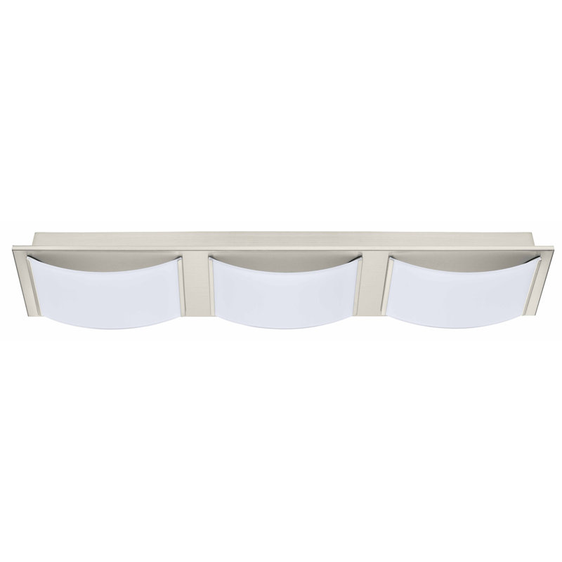 Plafonnier encastré 3 lumières Aleen, Nickel mat