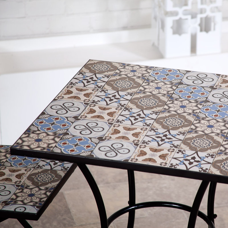 Mosaic Bistro Set 2 - Person Patio Dining Set with Square Table