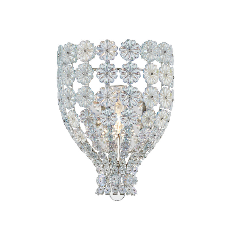Floral Park Flush Mounted Sconce, Polished Nickel