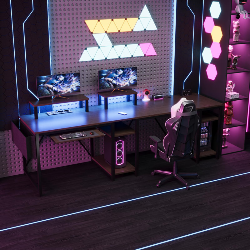 L-Shaped Metal Base Computer Desk