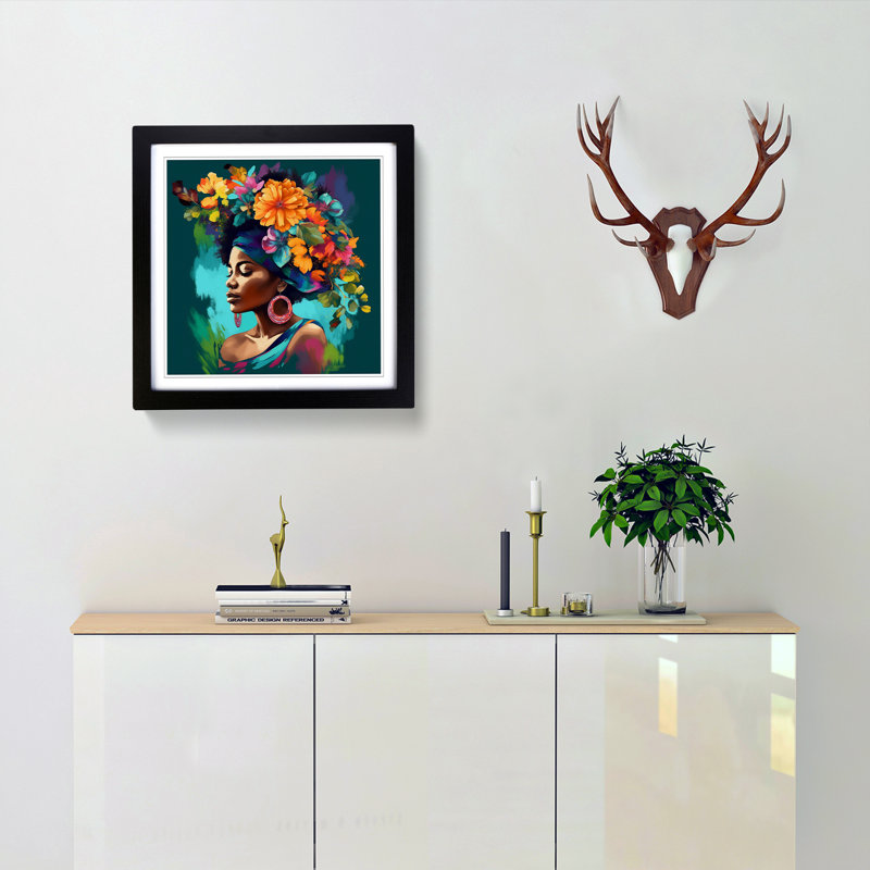Single Picture Frame Print on Wood, Black