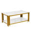 Ensemble de 3 tables de salon, 3 tables basses en faux marbre comprenant 1 console, 1 table de bout et 1 table basse avec structure en métal, table d'appoint pour le bureau personnel-1749010095