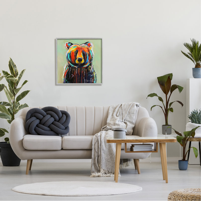 «Abstract Urban Bear Graffiti Gray», art de la giclée par Karrie Evenson, H 24 po x l 24 po x P 1,5 po