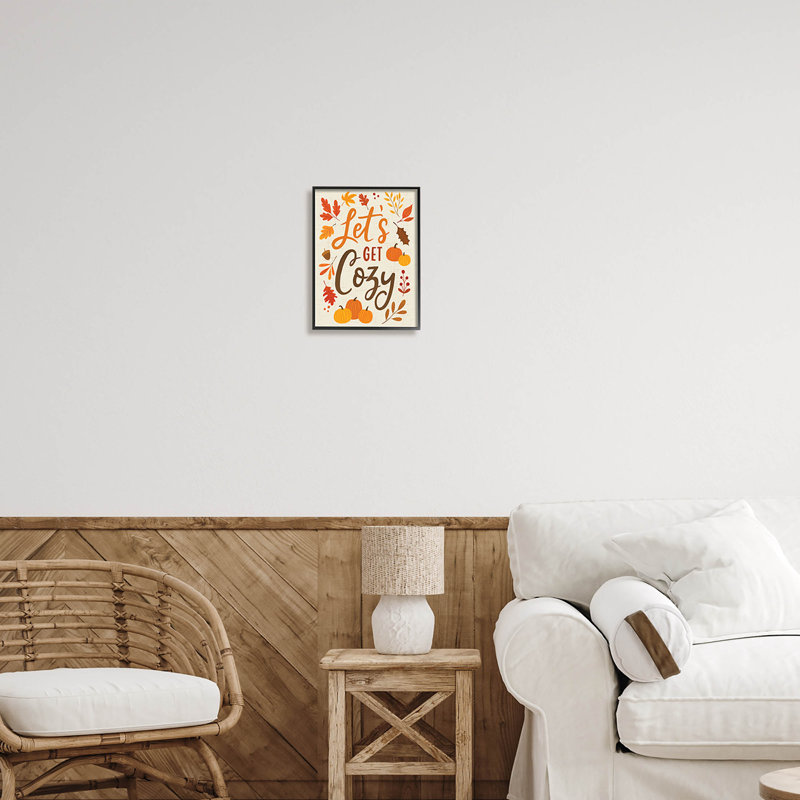 Lets Get Cozy Autumnal at-245, Giclée encadrée noir minuit, H 14 po x l 11 po x P 1,5 po