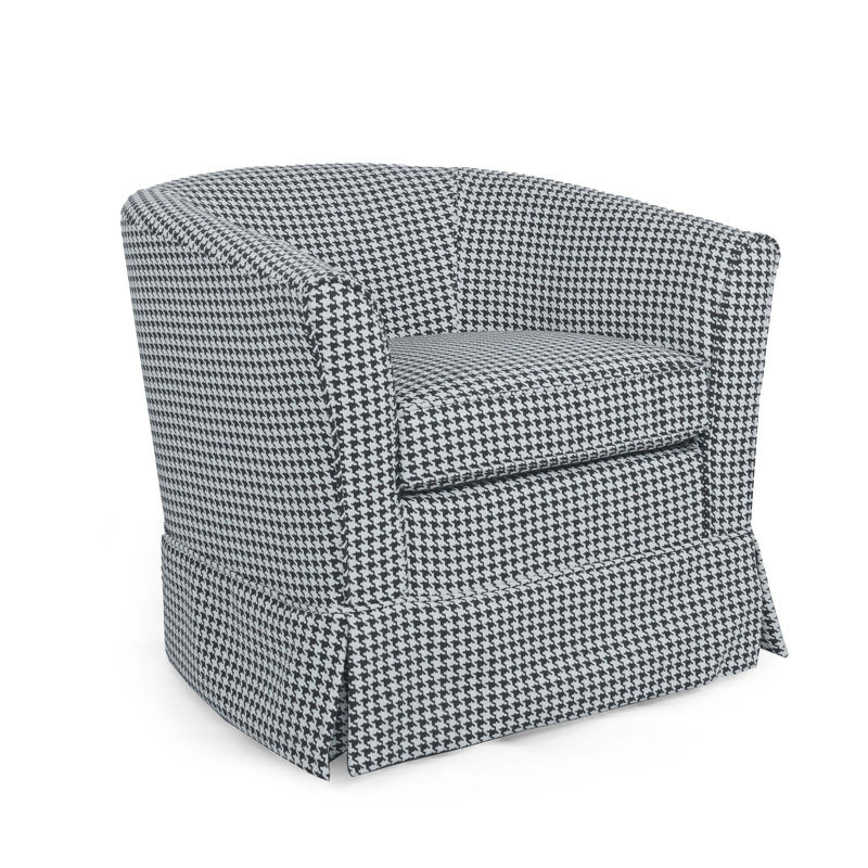Fauteuil pivotant à motif pied-de-poule
