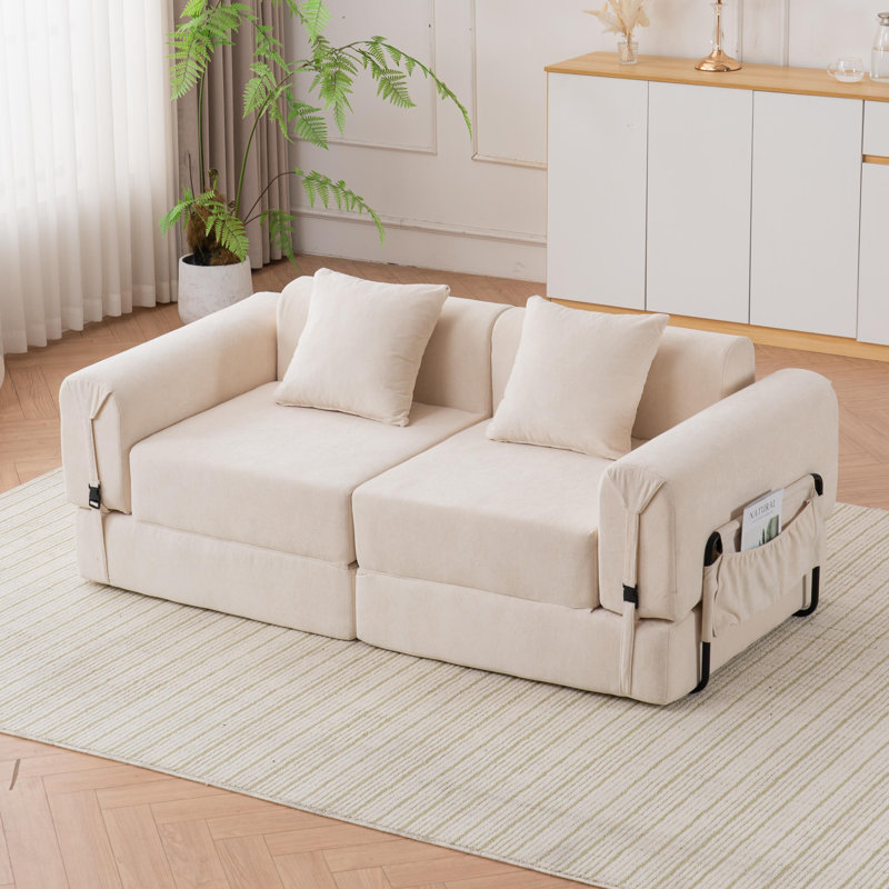 Canapé combiné 68,5 po, Beige, H 23 po x l 78 po x P 35 po