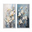 Ensemble de 2 décorations murales bleues et blanches Magnolias-102584072-102584074