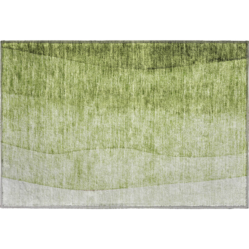 Premium Machine Washable Cerrito Olive Rug, Rectangle 1'8" x 2'6"