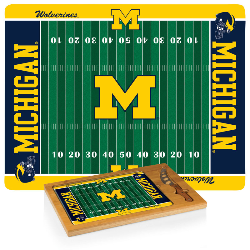 Plateau pour le fromage à couper icône de football ncaa, Wolverines de l'Université du Michigan