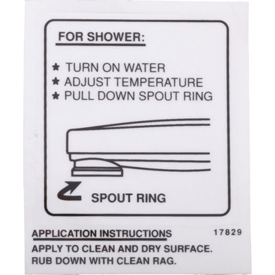 Wall decal for Pull-down Spout Operation