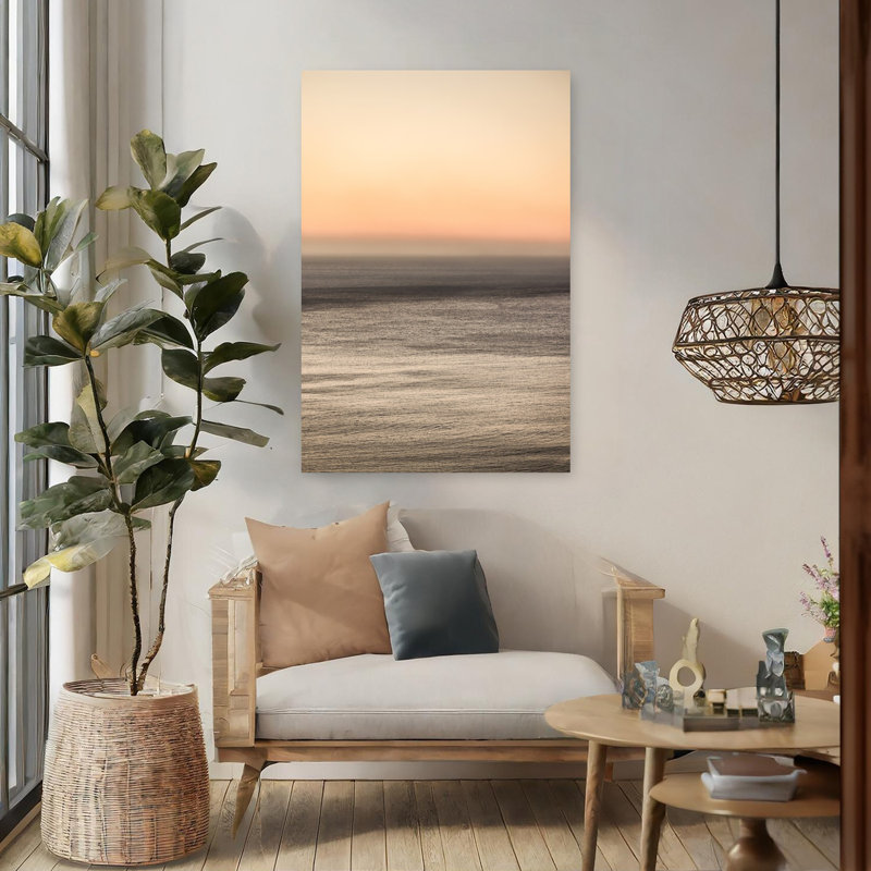 Art contemporain contemporain côtier minimaliste moderne, H 48 po x l 32 po