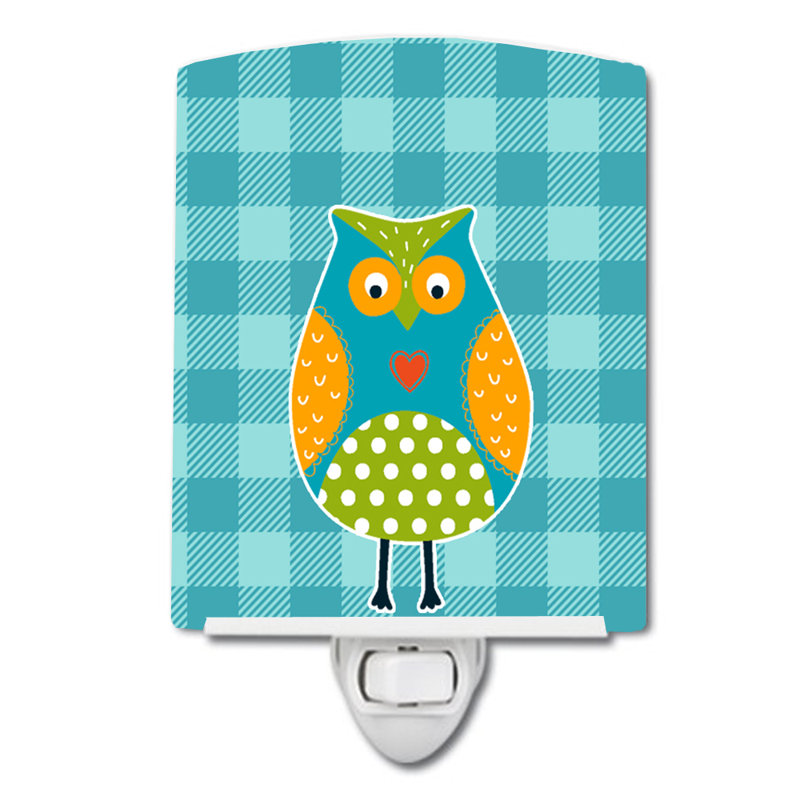 Owl on Plaid Ceramic Night Light