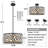 5 - Light Modern Dimmable Black Drum Crystal Chandelier,  Adjustable Height Pendant Light Fixture For Kitchen Island Dining Room Entryway-211856001