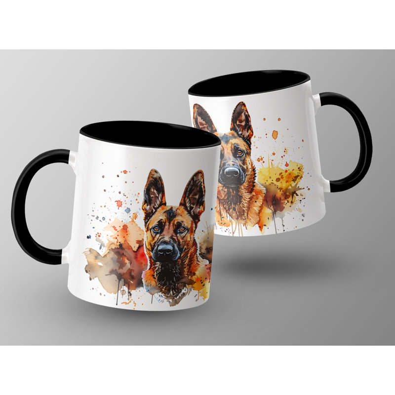 11oz Watercolour German Shepherd Design Coffee Mug, 2