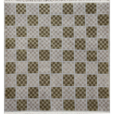 Wool Checkered Area Rug